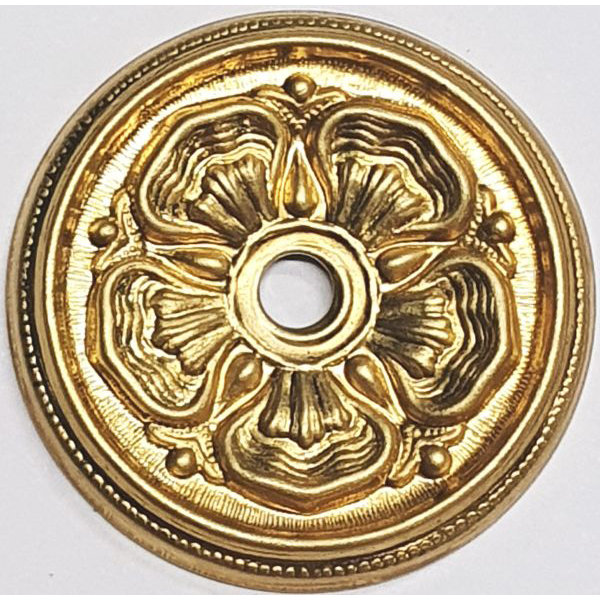 Rosette antik, für Ring oder Knopf, Messing roh, aus dem Biedermeier