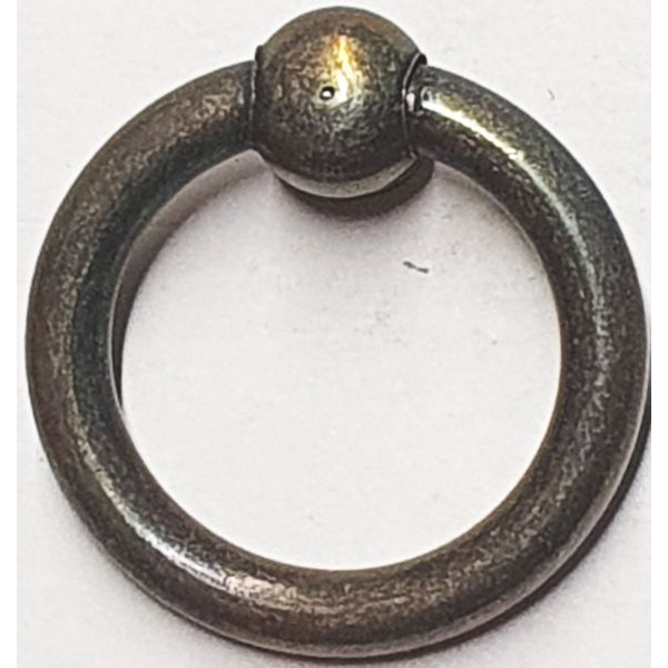 Möbelring, Ringbeschlag, 36mm, Messing altverzinnt, antik, alt, Altmessing, zum Kombinieren Bild 2