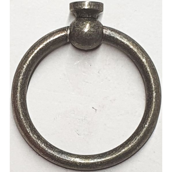 Möbelring, Ringbeschlag, 41mm, aus Messing, altverzinnt, antik, alt, Altmessing Bild 2