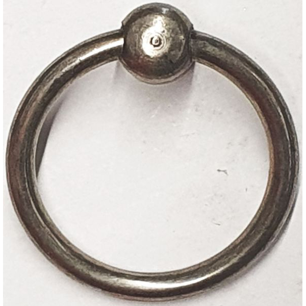 Möbelring, Ringbeschlag groß, 46 mm, Messing altverzinnt, antik, alt, Altmessing