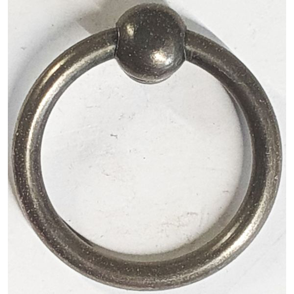 Möbelring, Ringbeschlag sehr groß, 57mm, Messing altverzinnt, antik, alt, Altmessing