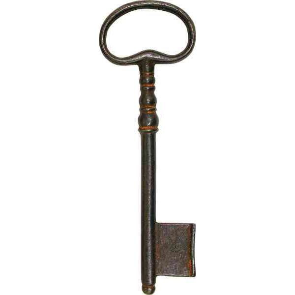 Schlüssel für große antike Schrankschlösser, Eisen gerostet und gewachst,  antik, alt, Schlüsselrohling, antike Schrankschlüssel für Antiquitäten 2113