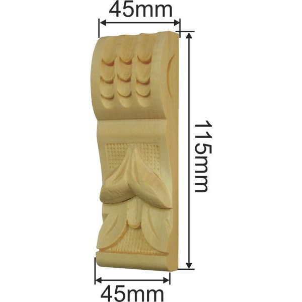 Holzapplikation antik, massiv Linde geschnitzt, Kapitell Holz, Holzzierteil antik, Holzkapitell Bild 3