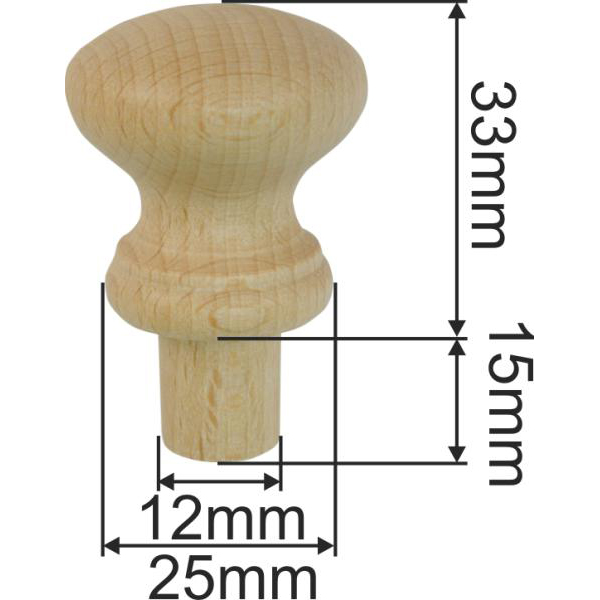 Knopf, Buche, Ø 30mm, Holzknopf antik, alt, Holz gedrechselt Bild 3