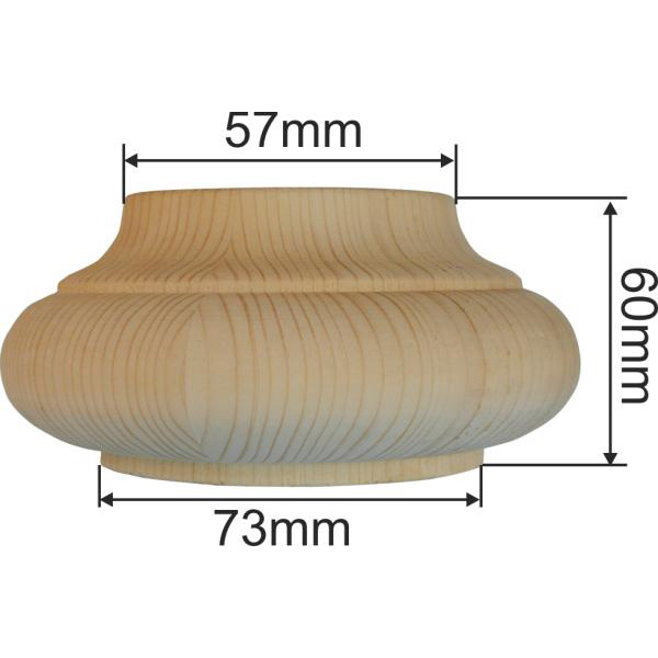 Möbelfüße Holz alte, Holzfuß antik, Möbelfuß antik, Fichte, Ø 120mm, Quetschfuß Bild 3