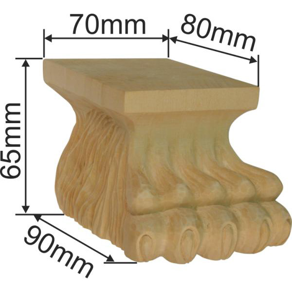 Löwentatze, aus Linde geschnitzt, Höhe: 65mm, Breite: 79mm Bild 3