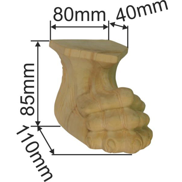 Löwentatze, Linde geschnitzte, Höhe: 85mm, Breite: 77mm Bild 3