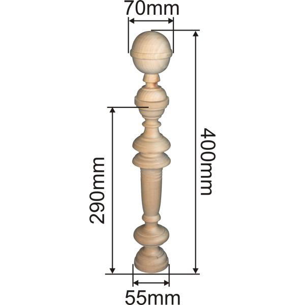 Holzsäule, Holzsäulen alt, antik aus Linde, 2-teilig. Holzzierteile antike Bild 3