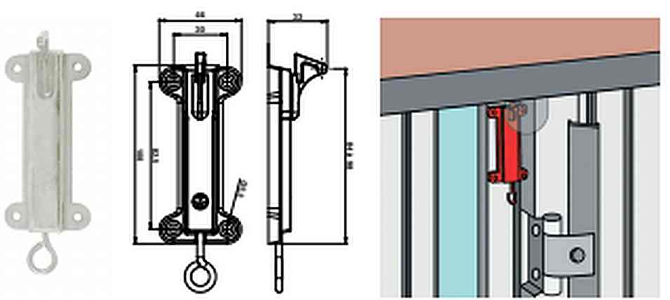 Zugwindfalle Fensterladenhalter, Fensterladen Feststeller, mit Rasthaken für Fensterladen Halter Bild 3