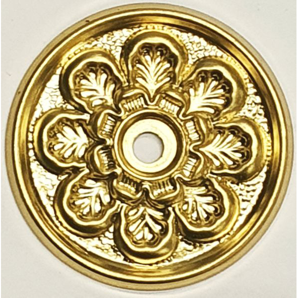 Rosette antik, für Ring oder Knopf, Messing roh, aus dem Biedermeier