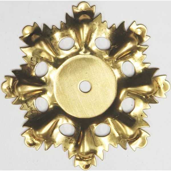 Rosette antik, für Ring oder Knopf, Messing roh, aus dem Biedermeier