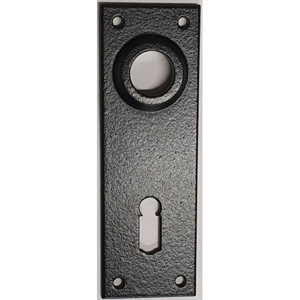 Türschild in alt, Eisen schwarz, BB55, für Drücker Ø 17mm