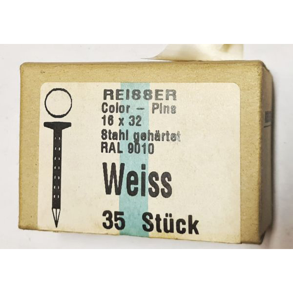 Stahlnagel gehärtet, color-Pins, Weiß, nur 1 x verfügbar