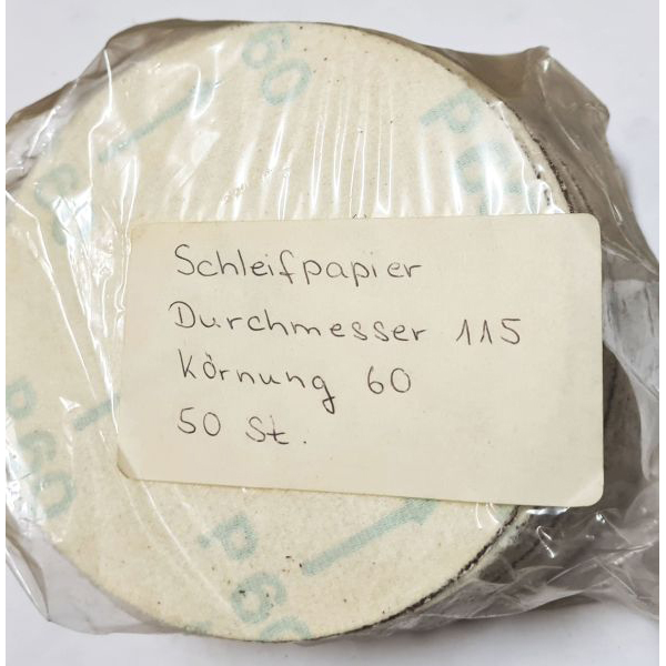 Schleifpapierblatt für Exzenterschleifer, kletthaftend, Ø 115mm gelocht, Korn 50, 50 Stück-Packung, nur noch 1 x verfügbar