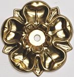 Rosette antik, für Ring oder Knopf, Messing roh, aus dem Biedermeier