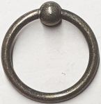 Möbelring, Ringbeschlag, 41mm, aus Messing, altverzinnt, antik, alt, Altmessing